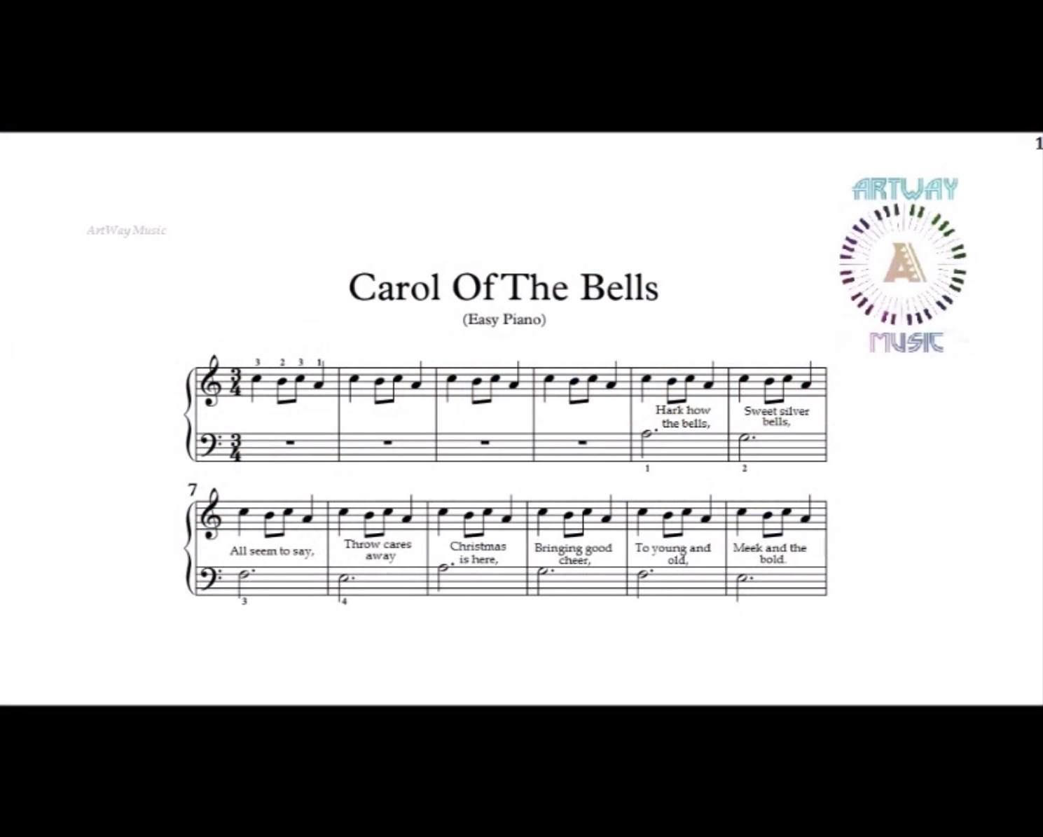 "Щедрик", Леонтович - ноти фортепіано | 'Carol of the bells' by Leontovych (piano sheet + lyrics)