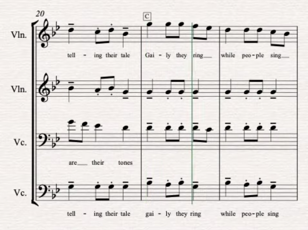 Carol of the Bells by Mykola Leontovych, arranged for flute quartet
